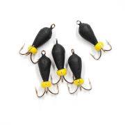 Мормышка вольф. безнасадочная "ЯМАН" Черт-банан с петлей, d-4 мм, вес 1,1 г, бисер, цв. флуор. красн