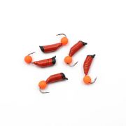 Мормышка вольф. безнасадочная "ЯМАН" Ручейник №7, d-2.5 мм, L-9.5 мм, вес 0,95 гр., фц. красный шар,