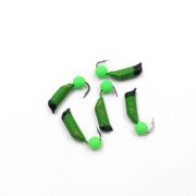 Мормышка вольф. безнасадочная "ЯМАН" Ручейник №7, d-2.5 мм, L-9.5 мм, вес 0,95 гр., фц. зеленый шар,