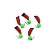 Мормышка вольф. безнасадочная "ЯМАН" Ручейник №6, d-2.5 мм, L-8.5 мм, вес 0,80 гр., фц. зеленый шар,