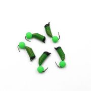 Мормышка вольф. безнасадочная "ЯМАН" Ручейник №6, d-2.5 мм, L-8.5 мм, вес 0,80 гр., фц. зеленый шар,