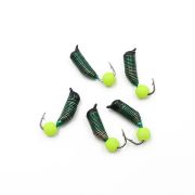 Мормышка вольф. безнасадочная "ЯМАН" Ручейник №7, d-2.5 мм, L-9.5 мм, вес 0,95 гр., фц. желтый шар,