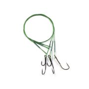 Поводок стальной NAMAZU Leader 1х7 Nylon Coated Green, d-0,39 мм, L-30 см, с живцовым крючком 4715 D