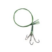 Поводок стальной NAMAZU Leader 1х7 Nylon Coated Green, d-0,42 мм, L-40 см, с живцовым крючком 4715 D