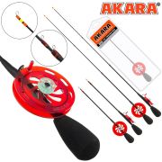 Уд. Зим. Akara Leader N с катушкой (хлыст Hi Carbon fast teleskop 3 составной)